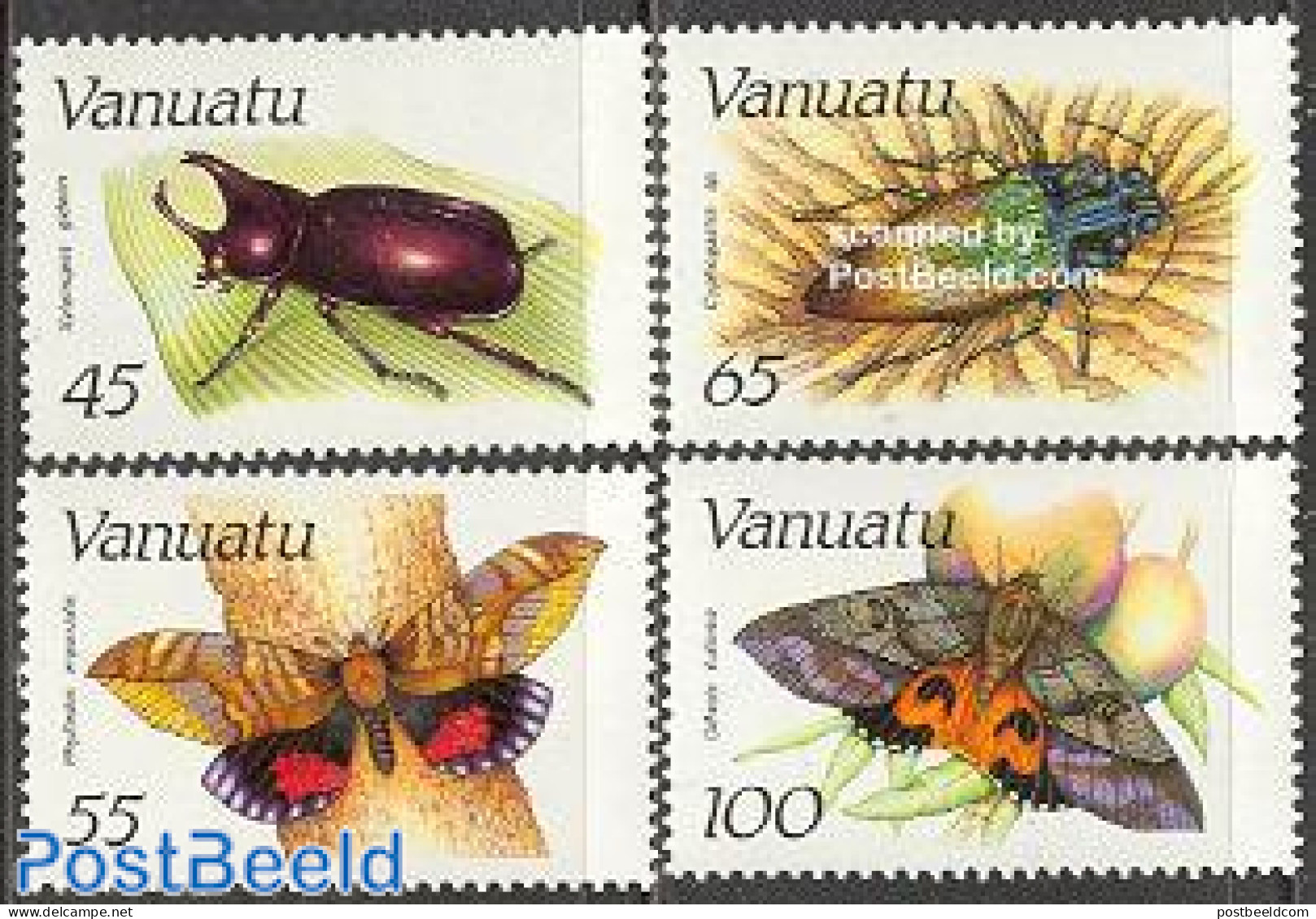 Vanuatu 1987 Insects 4v, Mint NH, Nature - Butterflies - Insects - Vanuatu (1980-...)