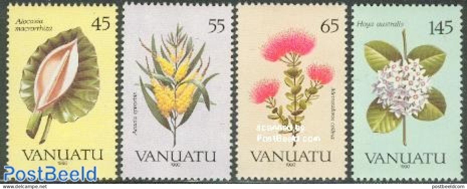 Vanuatu 1990 Flowers 4v, Mint NH, Nature - Flowers & Plants - Vanuatu (1980-...)