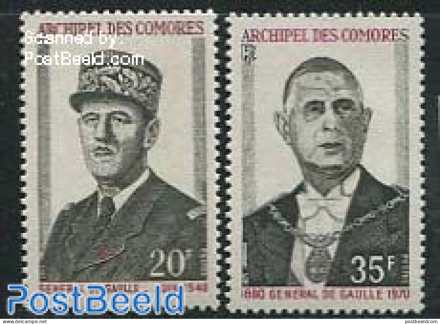 Comoros 1971 Charles De Gaulle 2v, Mint NH, History - Politicians - Isole Comore (1975-...)