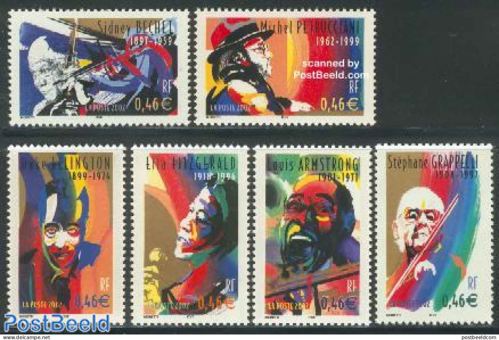 France 2002 Jazz Musicians 6v, Mint NH, Performance Art - Jazz Music - Music - Popular Music - Unused Stamps