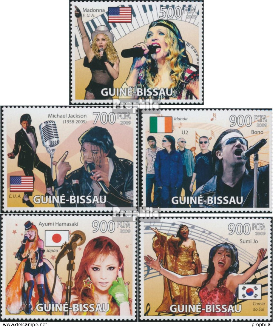 Guinea-Bissau 4408-4412 (kompl. Ausgabe) Postfrisch 2009 Berühmte Musiker - Guinea-Bissau