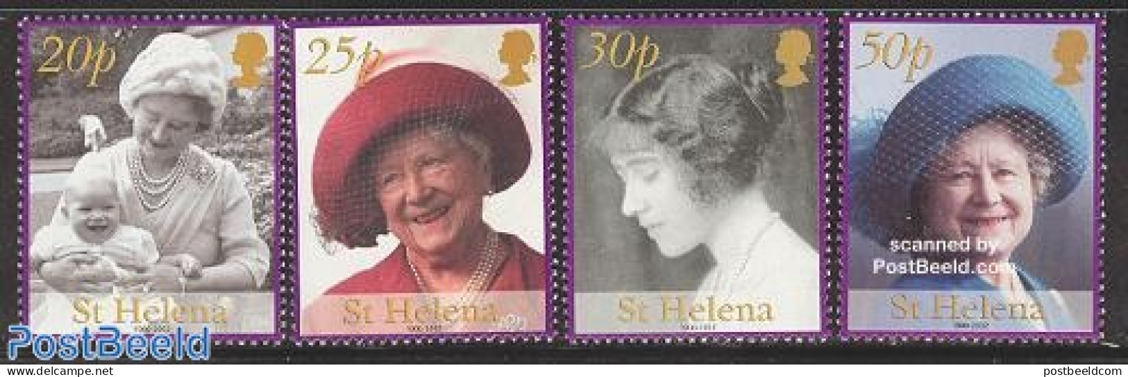 Saint Helena 2002 Queen Mother 4v, Mint NH, History - Kings & Queens (Royalty) - Familles Royales