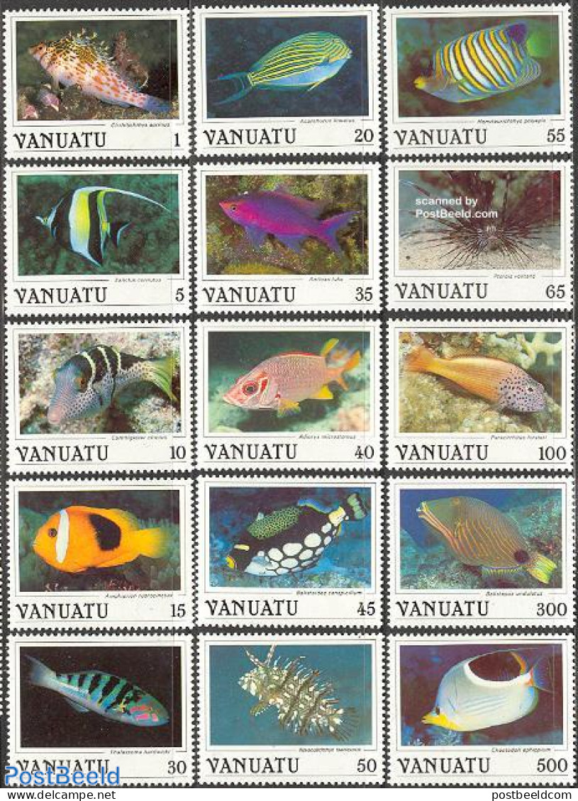 Vanuatu 1987 Definitives, Fish 15v, Mint NH, Nature - Fish - Poissons
