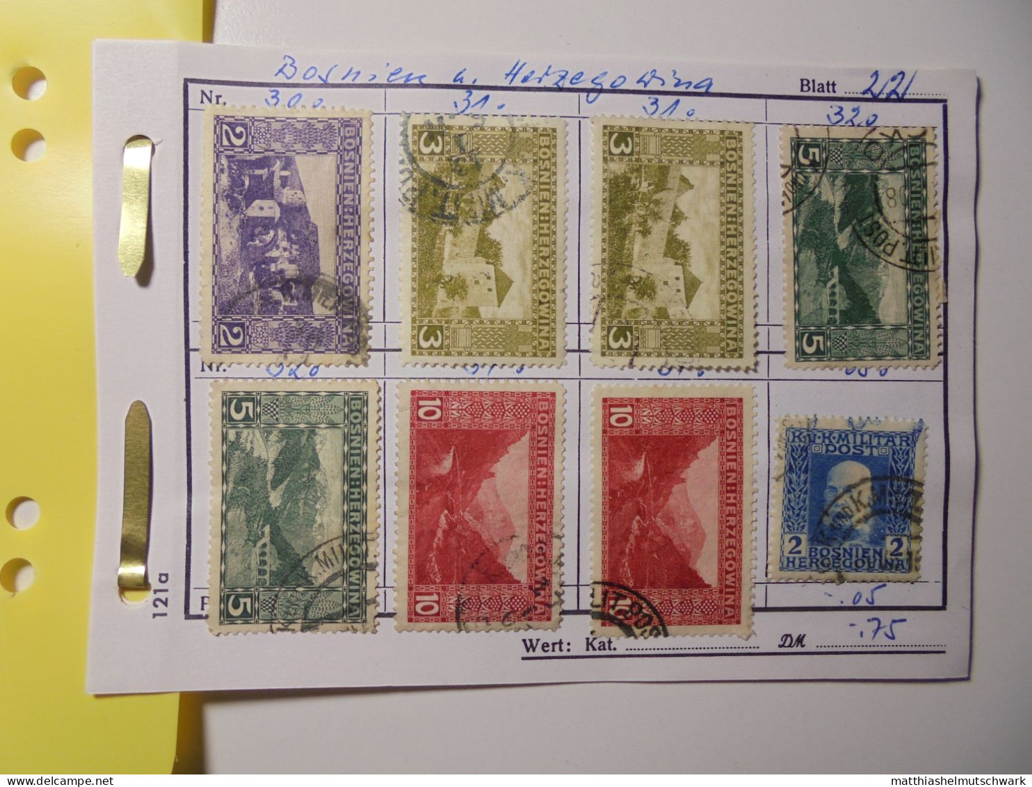 Auswahlheft Nr. 963 2 Blätter 15 Briefmarken  Bosnien U. Herzegowina /Mi Nr. 30-98, Unvollständig Einsc - Bosnie-Herzegovine