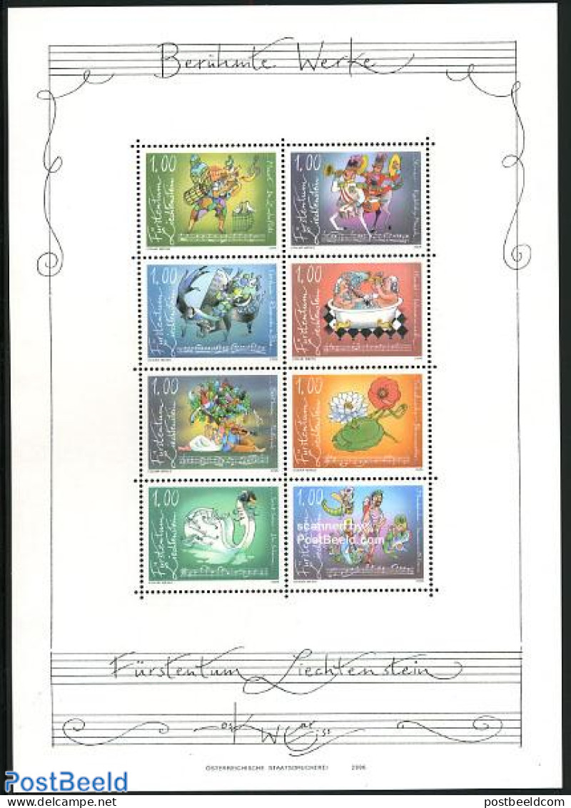 Liechtenstein 2006 Famous Compositions 8v M/s, Mint NH, Performance Art - Music - Unused Stamps