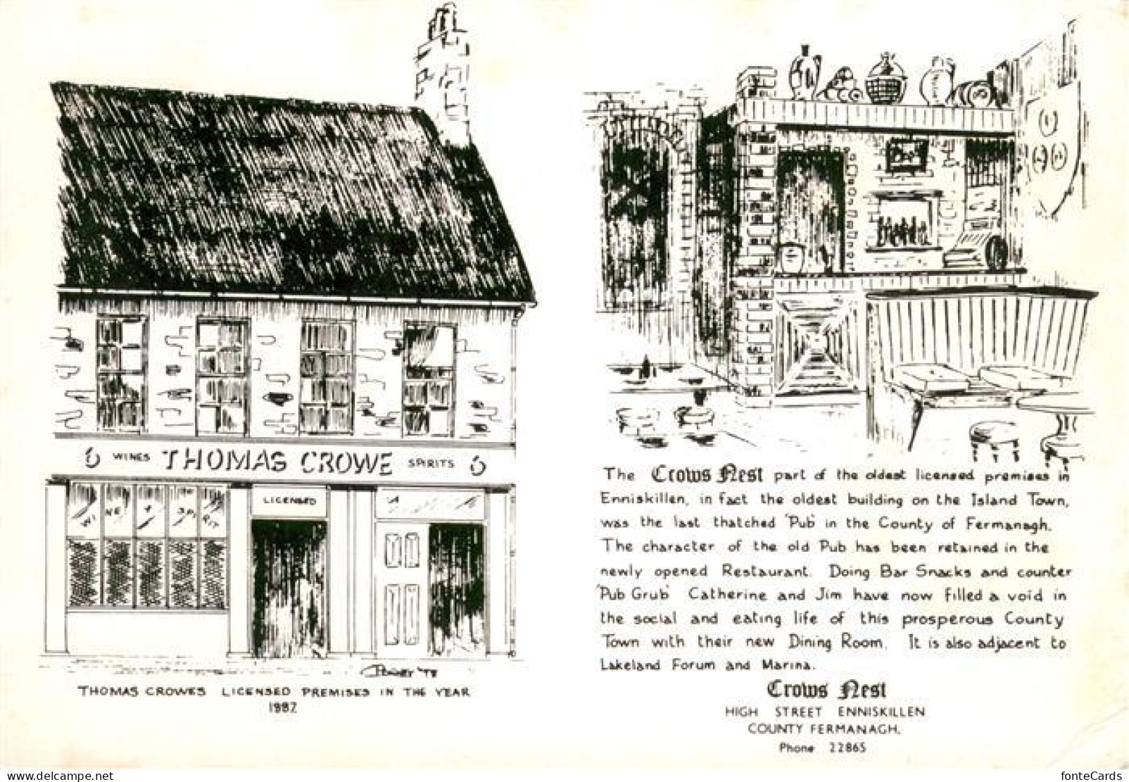 73720495 Enniskillen Thomas Crowes Nest Restaurant In The Year 1887 Drawing Kuen - Otros & Sin Clasificación