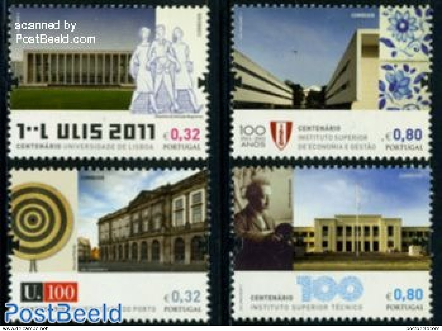 Portugal 2011 Universities 4v, Mint NH, Science - Education - Art - Architecture - Nuovi