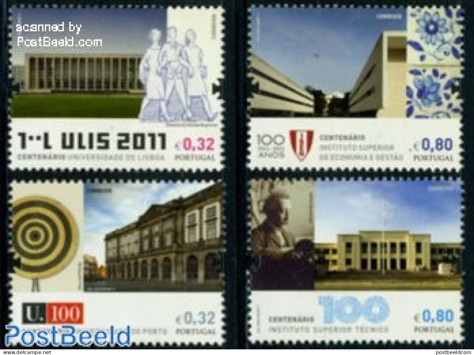 Portugal 2011 Universities 4v, Mint NH, Science - Education - Art - Architecture - Unused Stamps