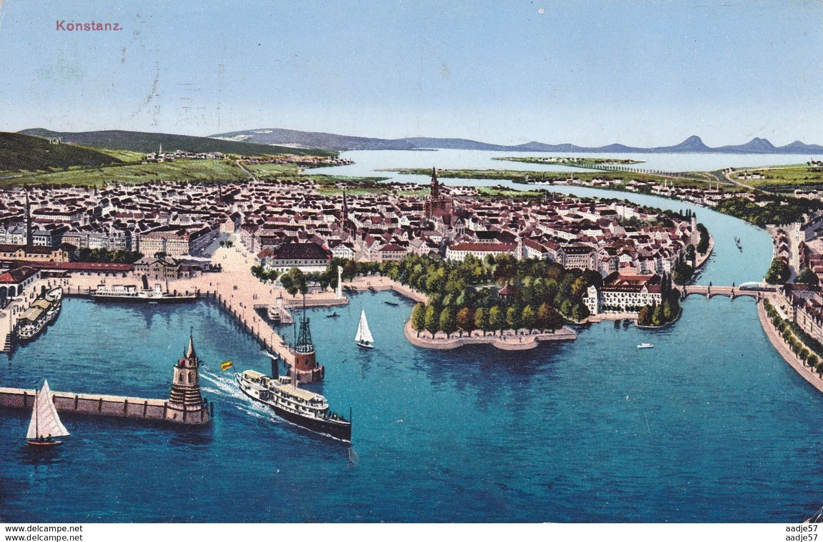 Konstanz Hafen Ubersicht 1933 Flag Metercut - Konstanz