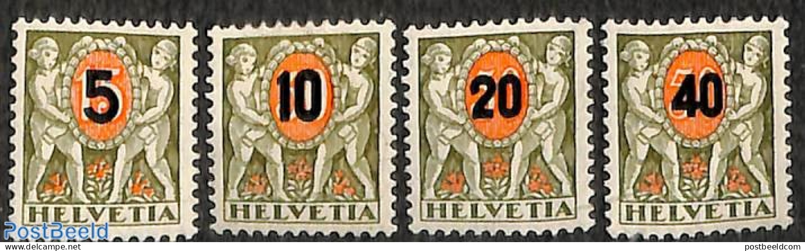 Switzerland 1937 Postage Due Overprints 4v, Mint NH - Sonstige & Ohne Zuordnung