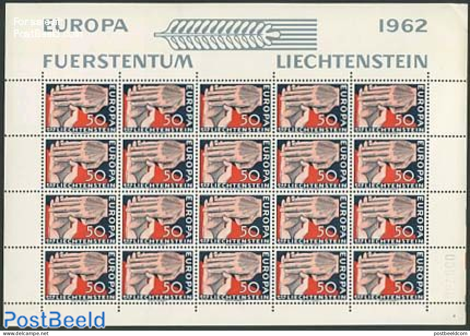 Liechtenstein 1962 Europa 1v, M/s, Mint NH, History - Europa (cept) - Nuovi