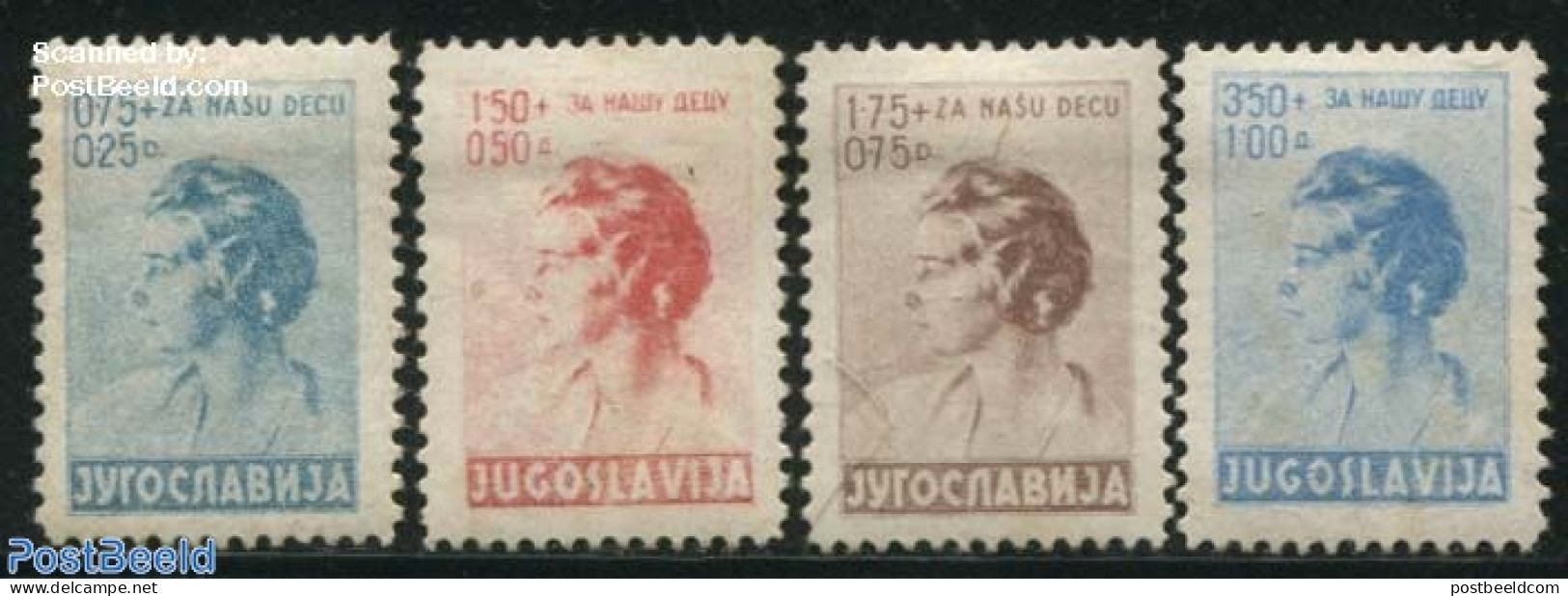 Yugoslavia 1936 Children Aid 4v, Mint NH, History - Kings & Queens (Royalty) - Ongebruikt