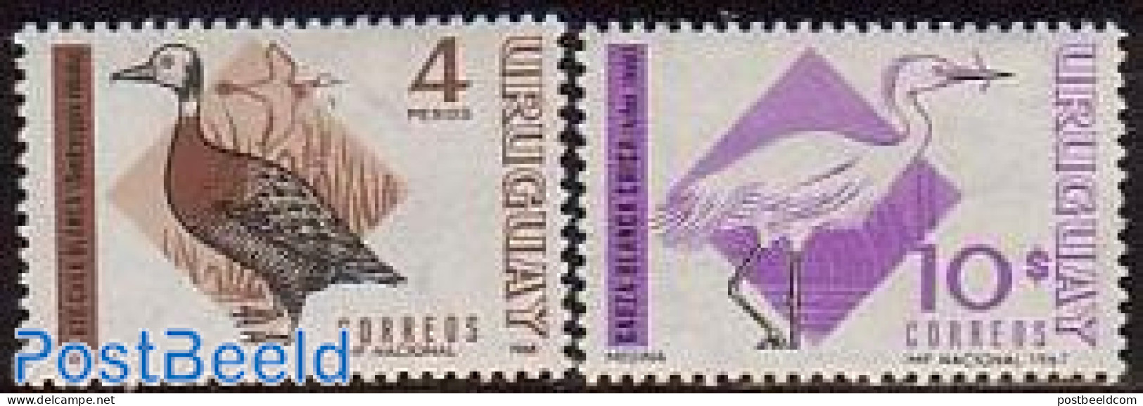 Uruguay 1968 Birds 2v, Mint NH, Nature - Birds - Ducks - Uruguay