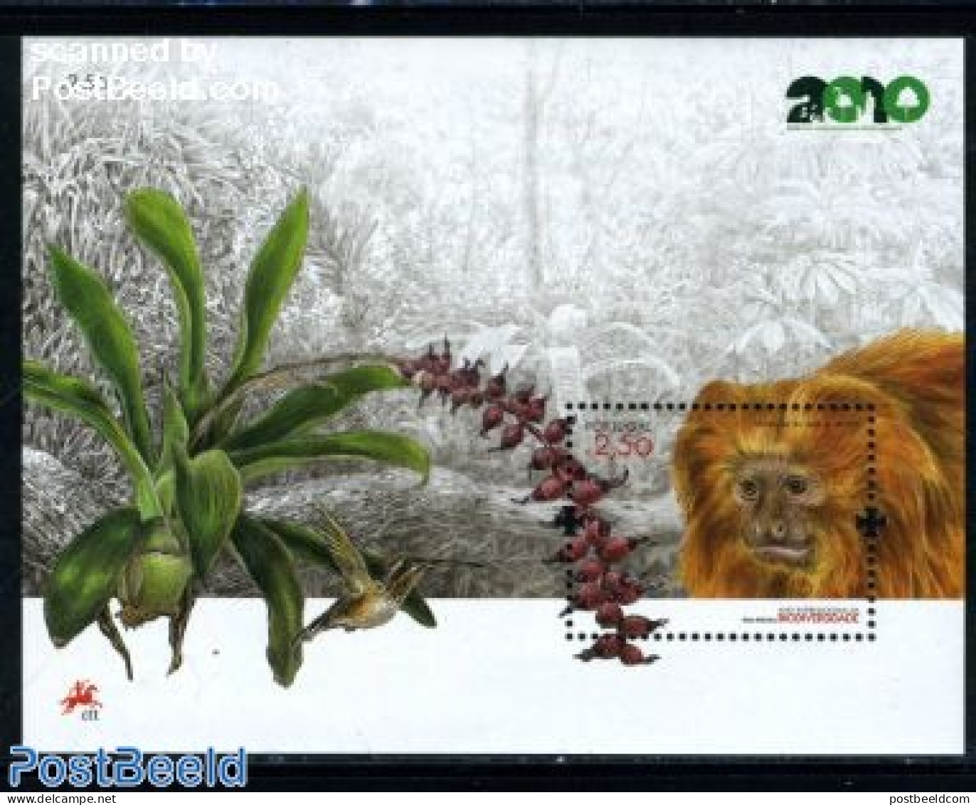 Portugal 2010 Int. Year Of Biodiversity S/s, Mint NH, Nature - Animals (others & Mixed) - Flowers & Plants - Monkeys - Neufs