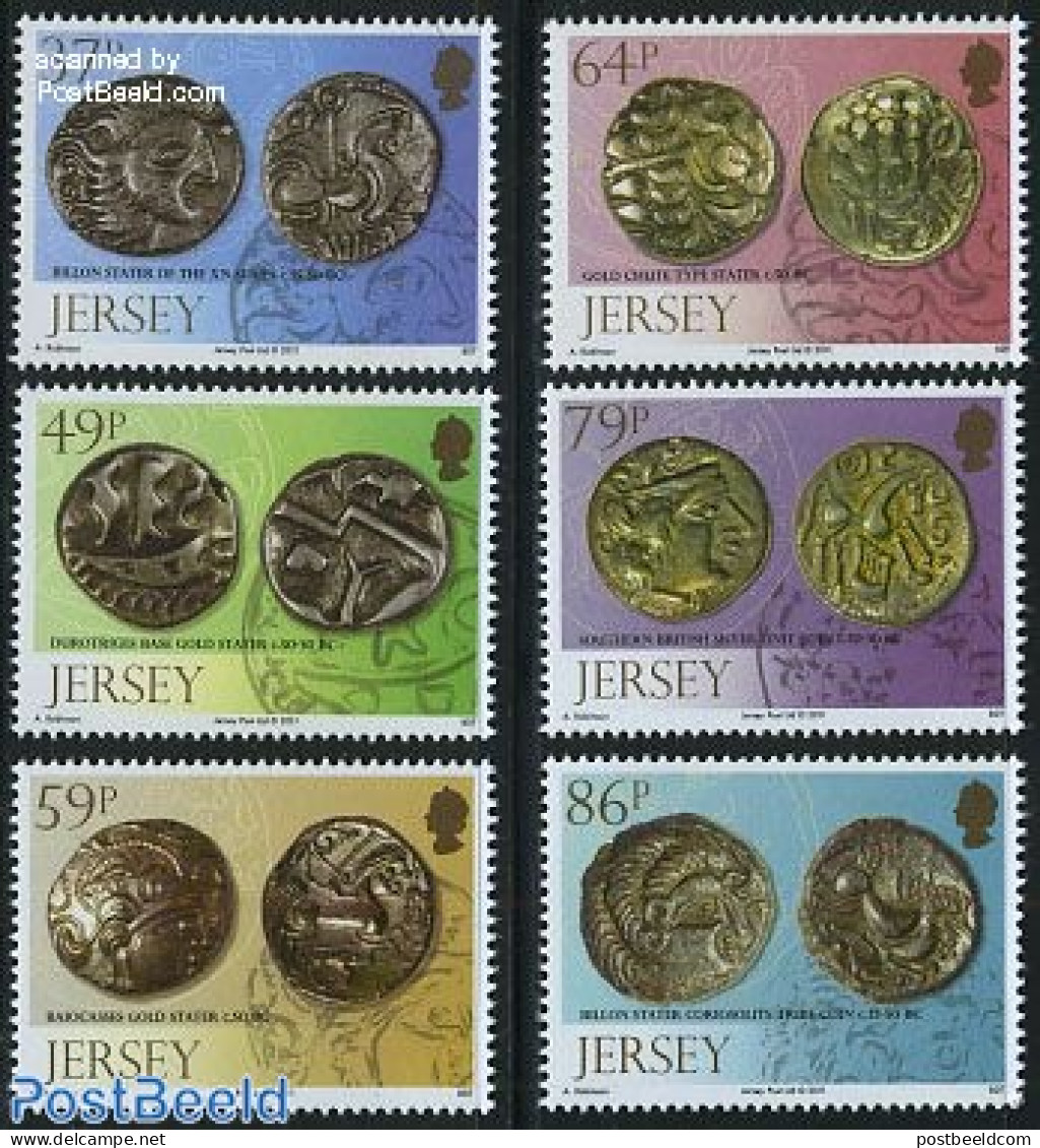 Jersey 2011 Archaeology, Coins 6v, Mint NH, History - Various - Archaeology - Money On Stamps - Archéologie