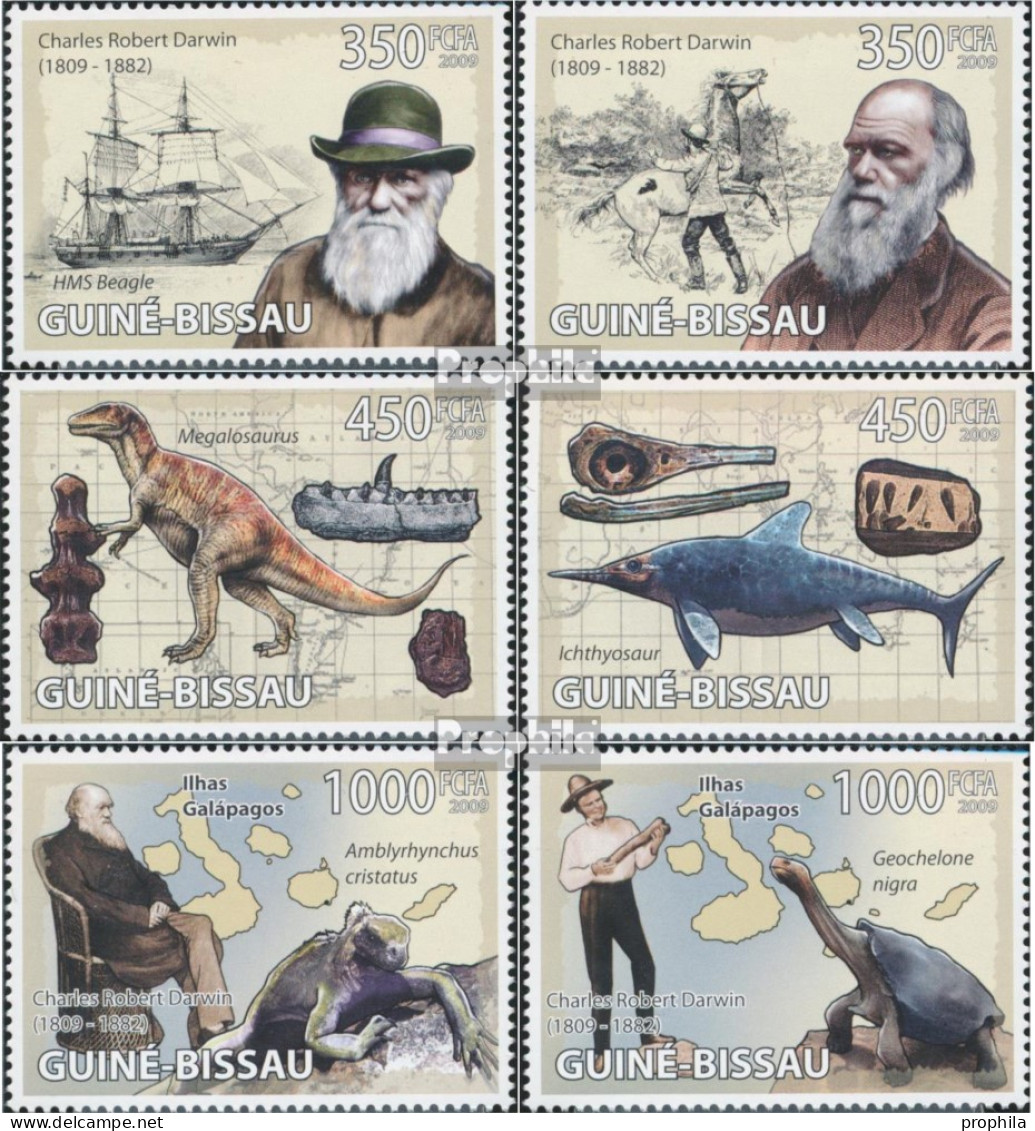 Guinea-Bissau 4104-4109 (kompl. Ausgabe) Postfrisch 2009 Charles Darwin - Guinée-Bissau