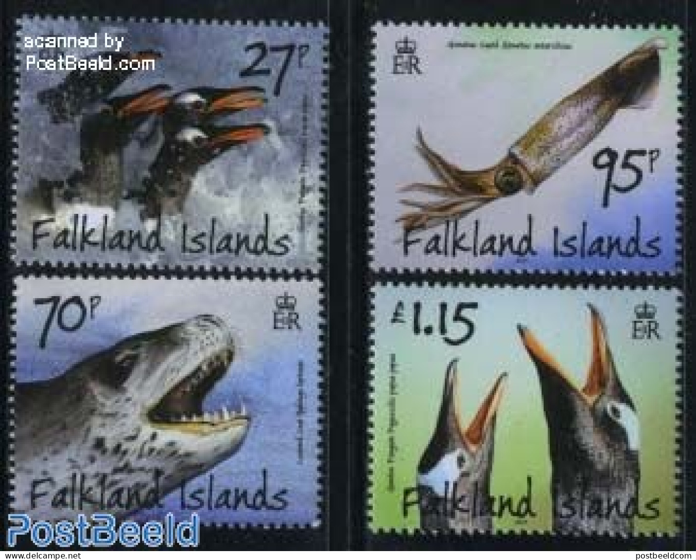 Falkland Islands 2011 Animals 4v, Mint NH, Nature - Animals (others & Mixed) - Birds - Fish - Sea Mammals - Peces