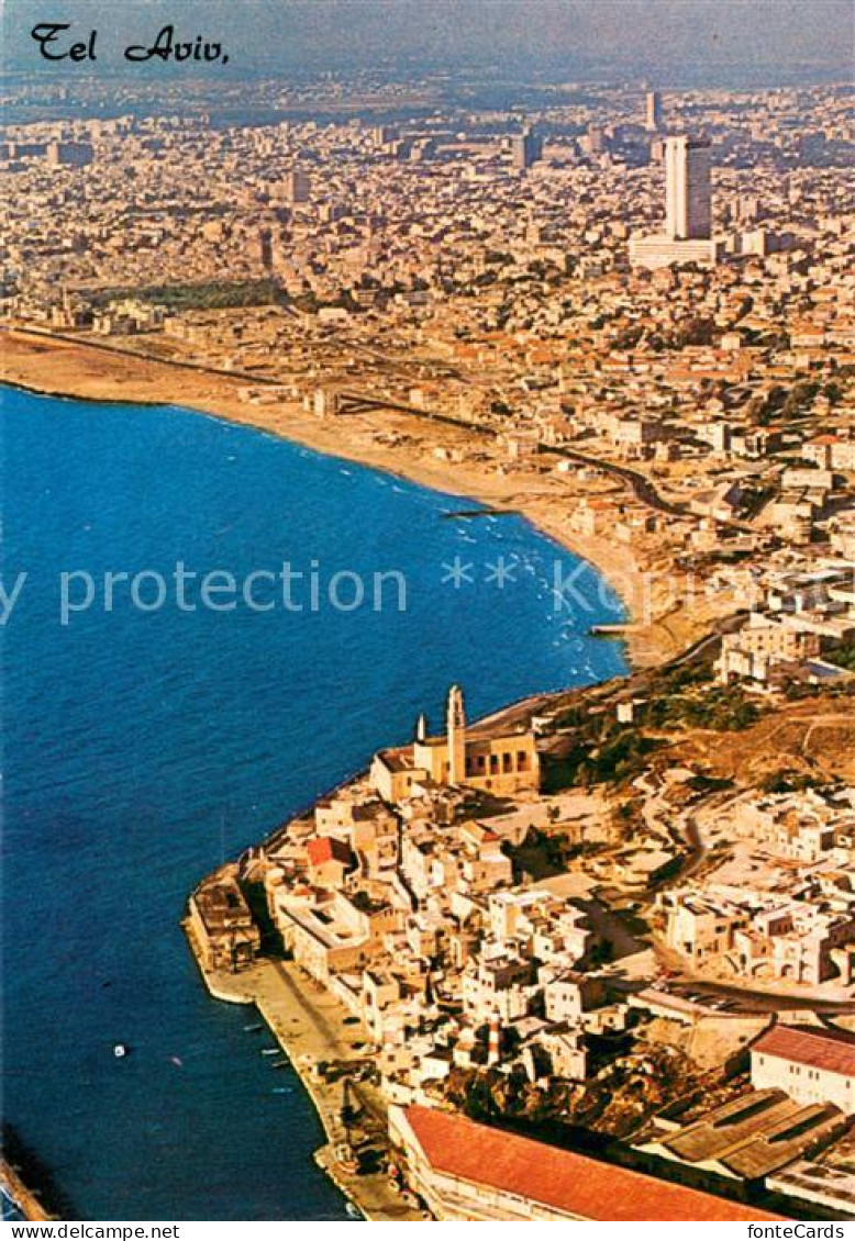73718283 Tel Aviv Fliegeraufnahme Old Jaffa And Port - Modern Tel Aviv With Shal - Israël