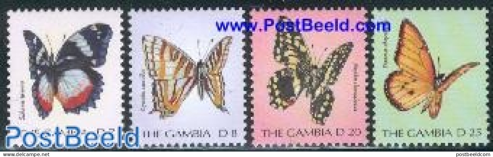 Gambia 2000 Definitives, Butterflies 4v, Mint NH, Nature - Butterflies - Gambia (...-1964)