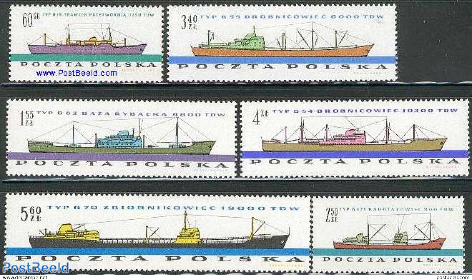 Poland 1961 Ship Building 6v, Mint NH, Transport - Ships And Boats - Nuevos