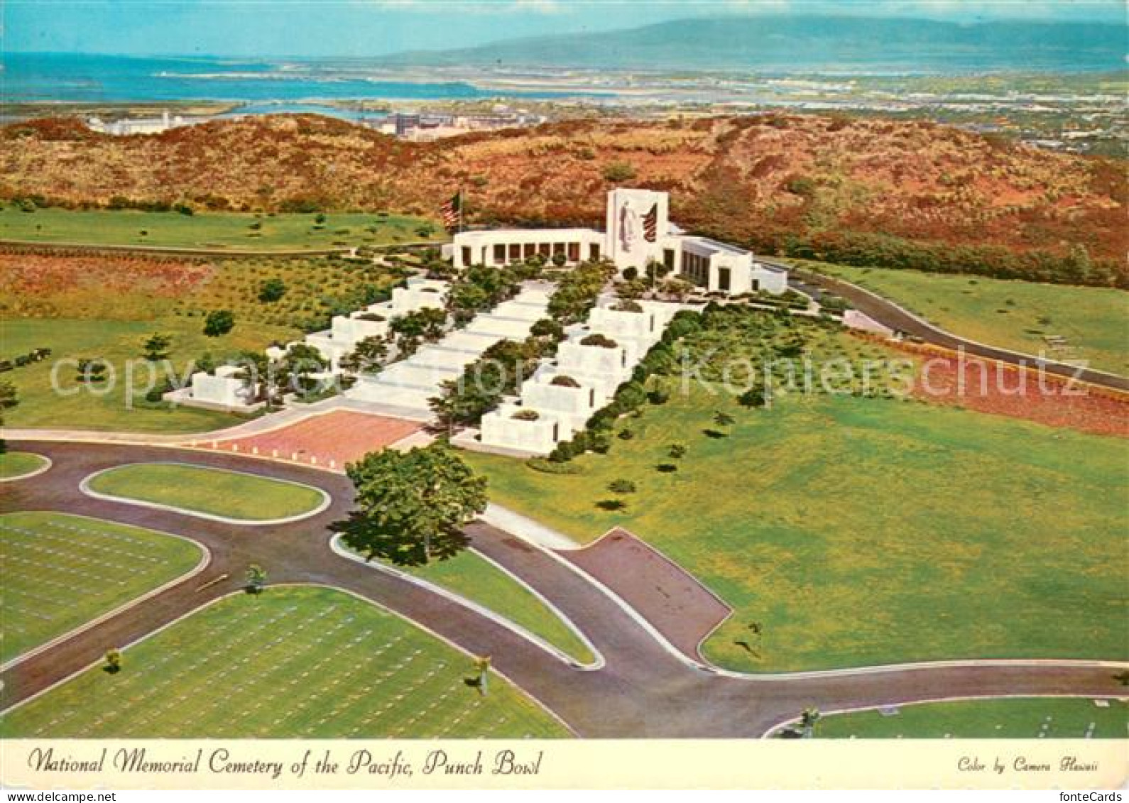 73717504 Oahu National Memorial Cemetary Of The Pacific Punch Bowl Crater Aerial - Other & Unclassified