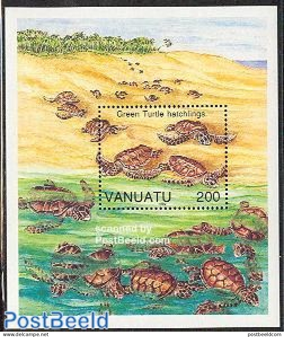 Vanuatu 1992 Turtles S/s, Mint NH, Nature - Reptiles - Turtles - Vanuatu (1980-...)