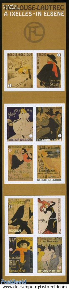 Belgium 2011 Toulouse-Lautrec 10v S-a In Booklet, Mint NH, Stamp Booklets - Art - Henri De Toulouse-Lautrec - Paintings - Neufs