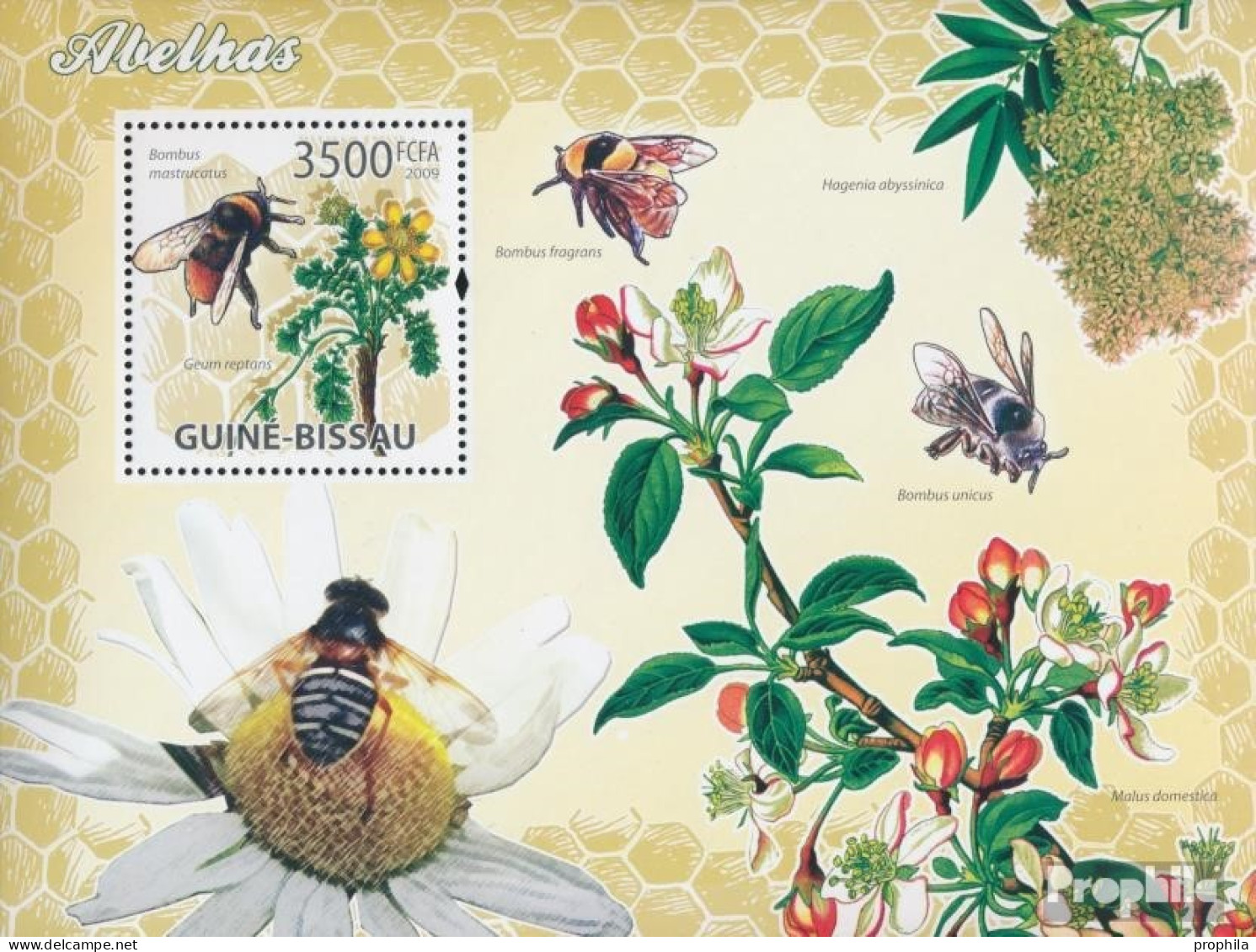 Guinea-Bissau Block 728 (kompl. Ausgabe) Postfrisch 2009 Bienen Und Blumen - Guinea-Bissau