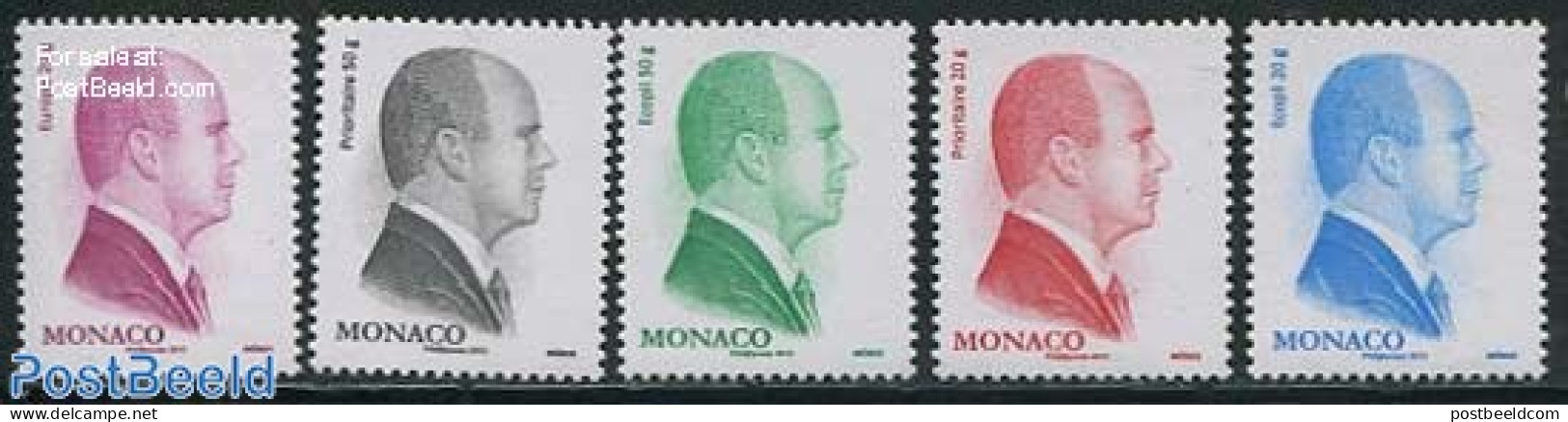 Monaco 2012 Definitives, Albert II 5v, Mint NH - Unused Stamps