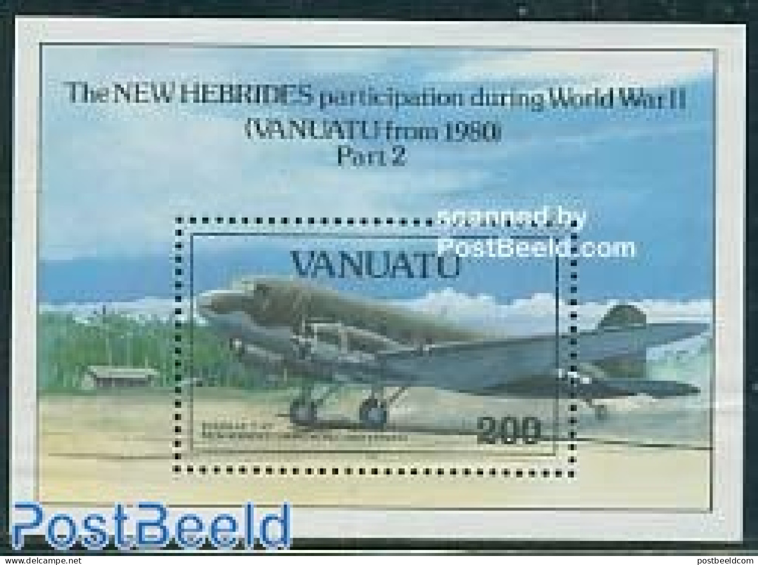 Vanuatu 1993 World War II Aeroplanes S/s, Mint NH, Transport - Aircraft & Aviation - Aviones