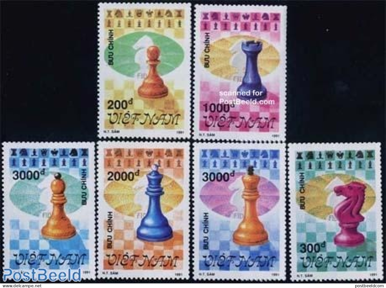 Vietnam 1991 Chess 6v, Mint NH, Sport - Chess - Schaken