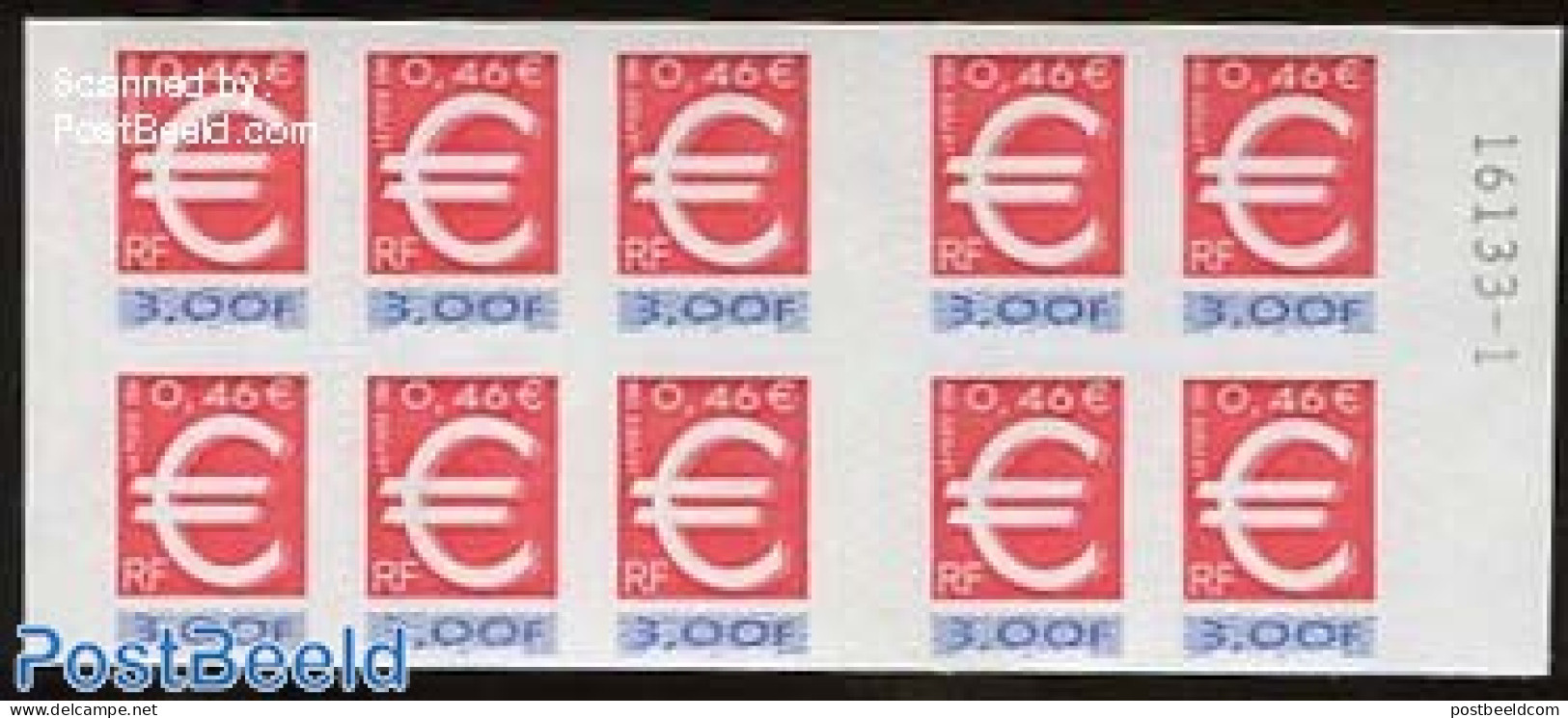 France 1999 The Euro Foil Booklet, Mint NH, History - Europa Hang-on Issues - Stamp Booklets - Ungebraucht