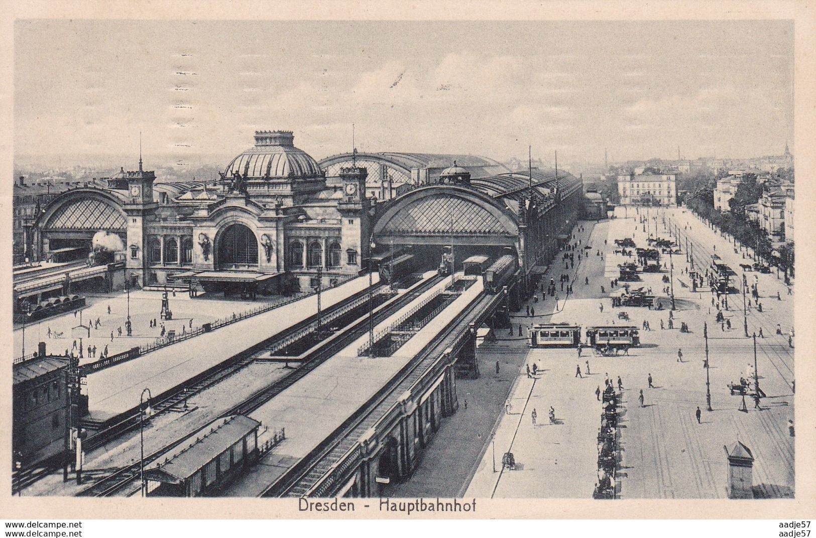 Dresden Hauptbahnhof Feldpost Strassenbahn Tramway 1917 - Strassenbahnen