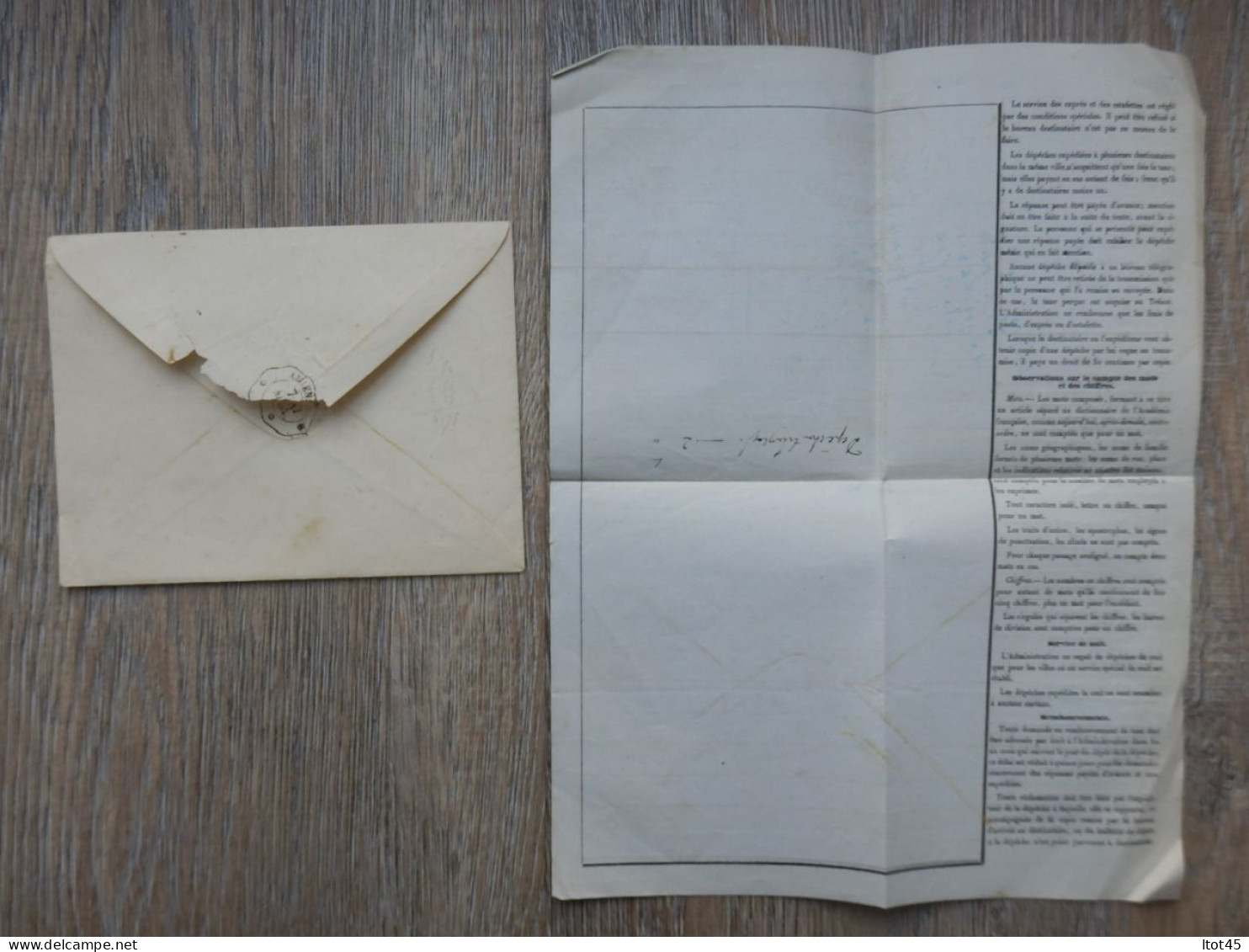 TELEGRAMME PRIVE AVEC ENVELOPPE DE PARIS POUR AMIENS 7 MAI 1864 - Telegrafi E Telefoni