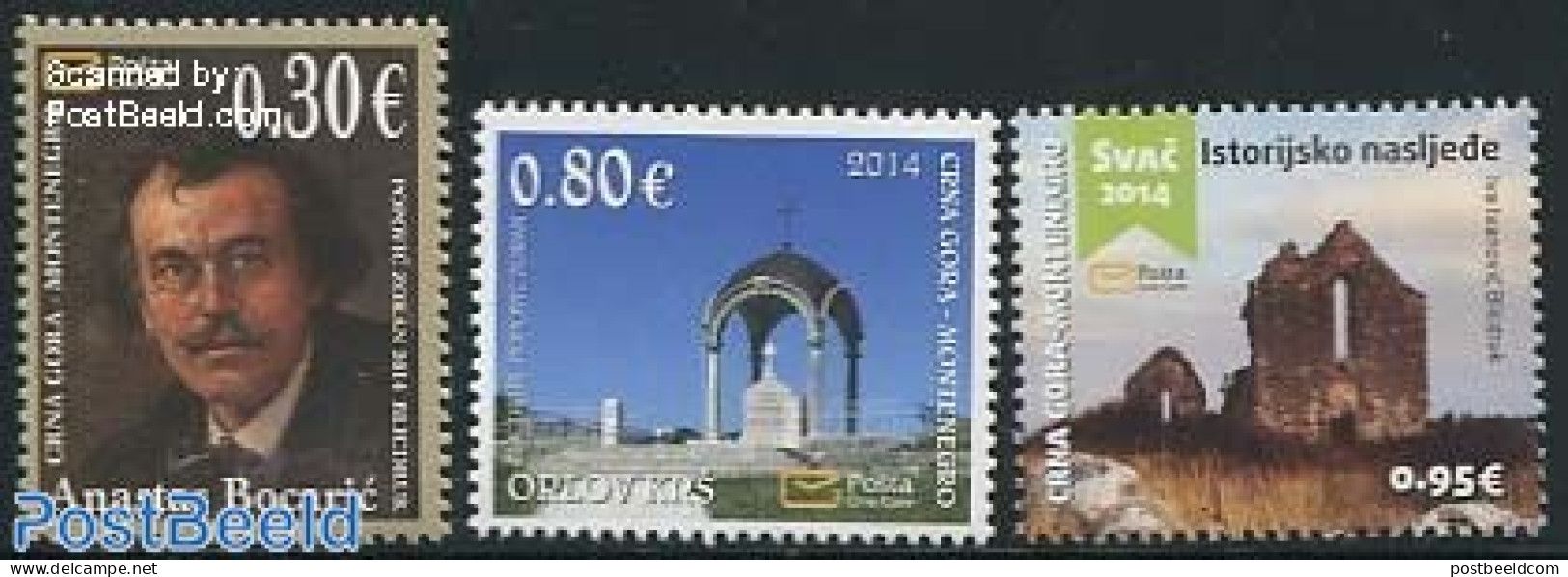 Montenegro 2014 Historical Heritage 3v, Mint NH, History - Religion - History - Churches, Temples, Mosques, Synagogues.. - Eglises Et Cathédrales