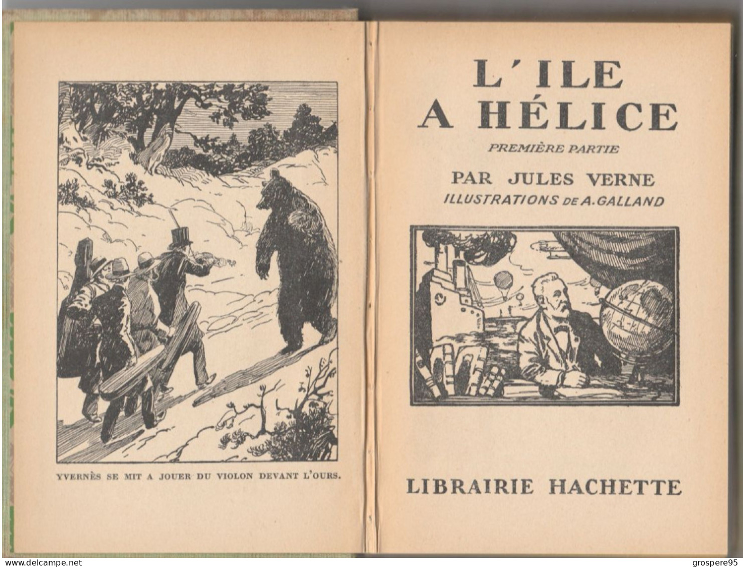 JULES VERNE L'ILE A HELICE 1er Et 2ieme PARTIE 1937 AVEC JAQUETTES - Biblioteca Verde
