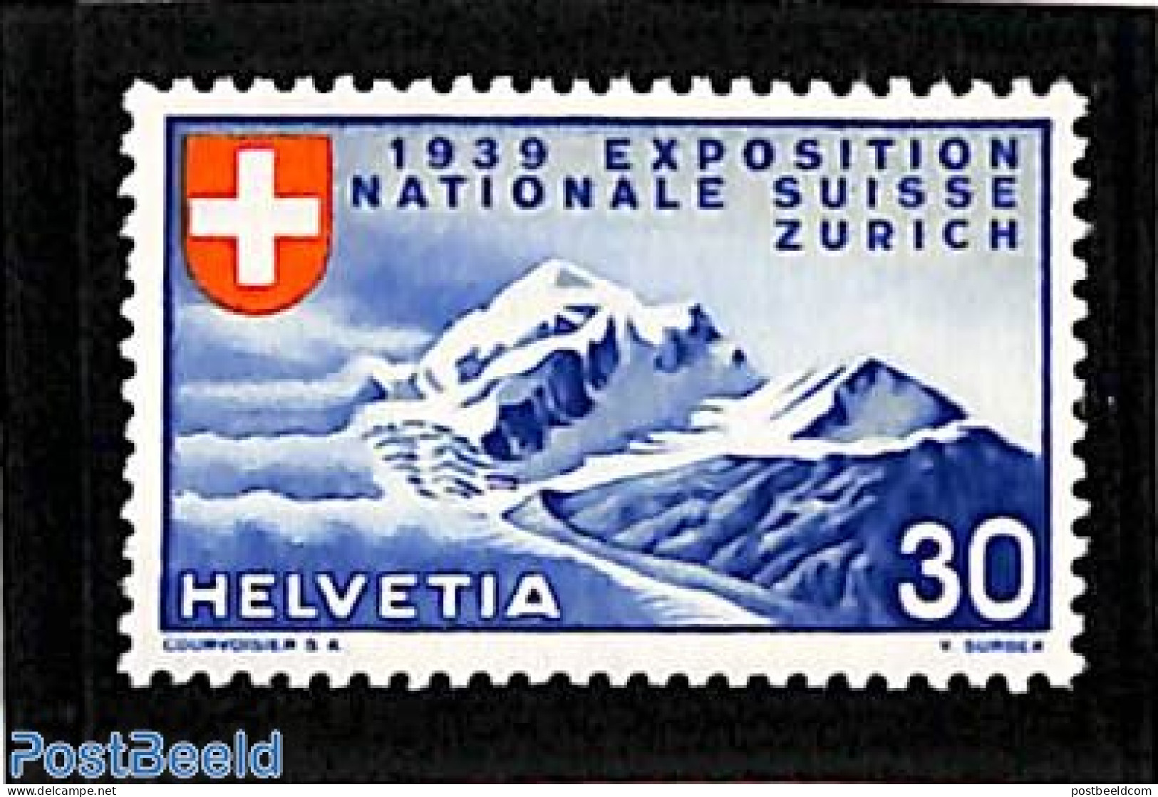 Switzerland 1939 30c, French, Stamp Out Of Set, Mint NH - Neufs