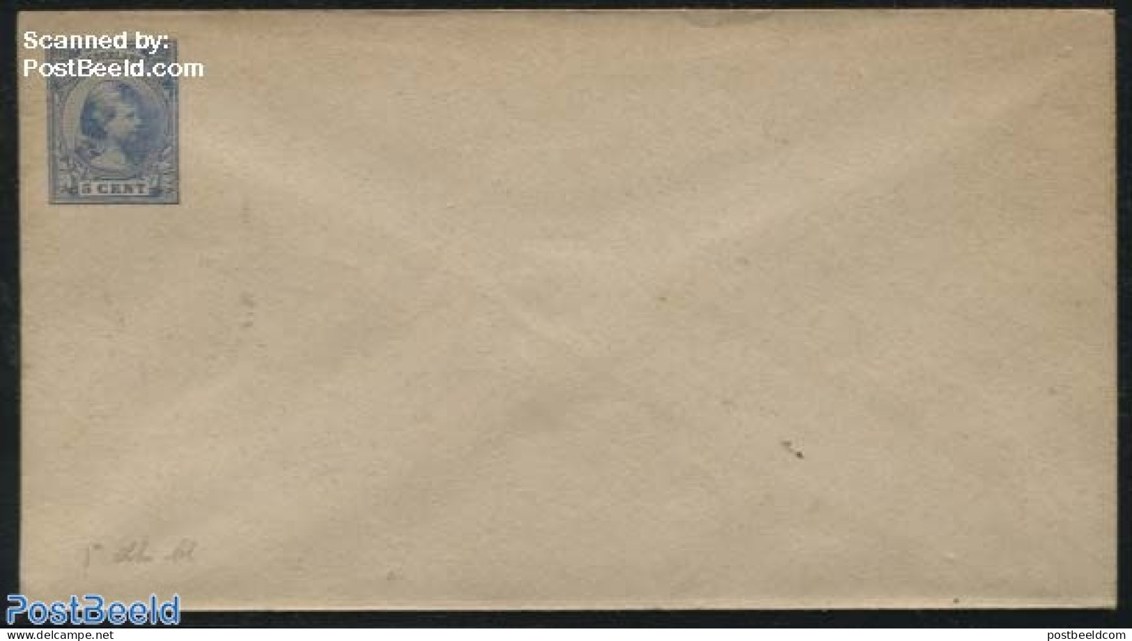 Netherlands 1894 Envelope, 5c Blue, Unused Postal Stationary - Storia Postale
