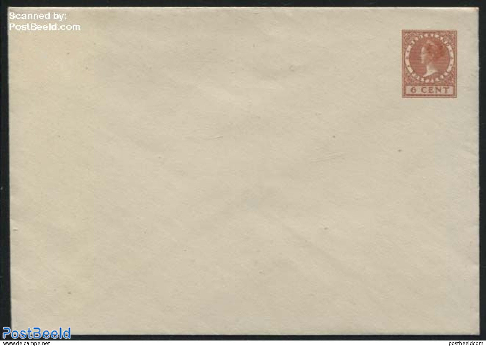 Netherlands 1930 Envelope 6c, Inside Blue Network (162x114mm), Unused Postal Stationary - Lettres & Documents
