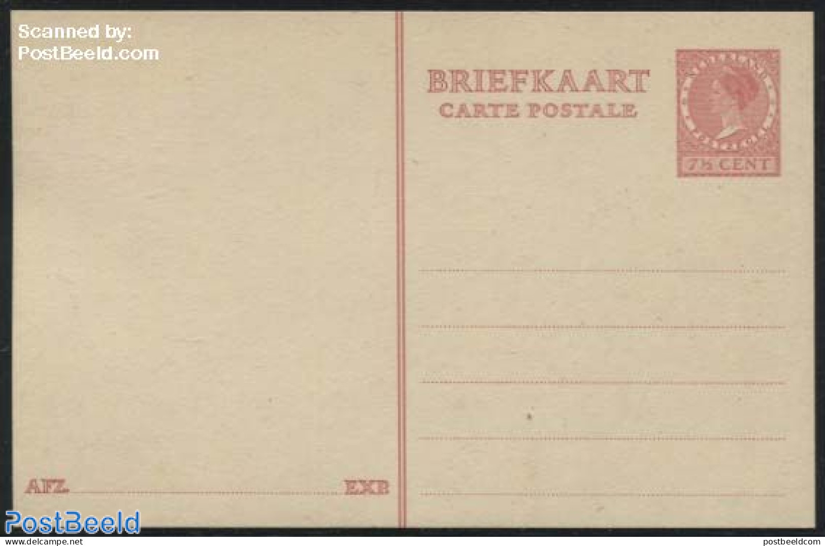 Netherlands 1929 Postcard 7.5c Red, Unused Postal Stationary - Covers & Documents