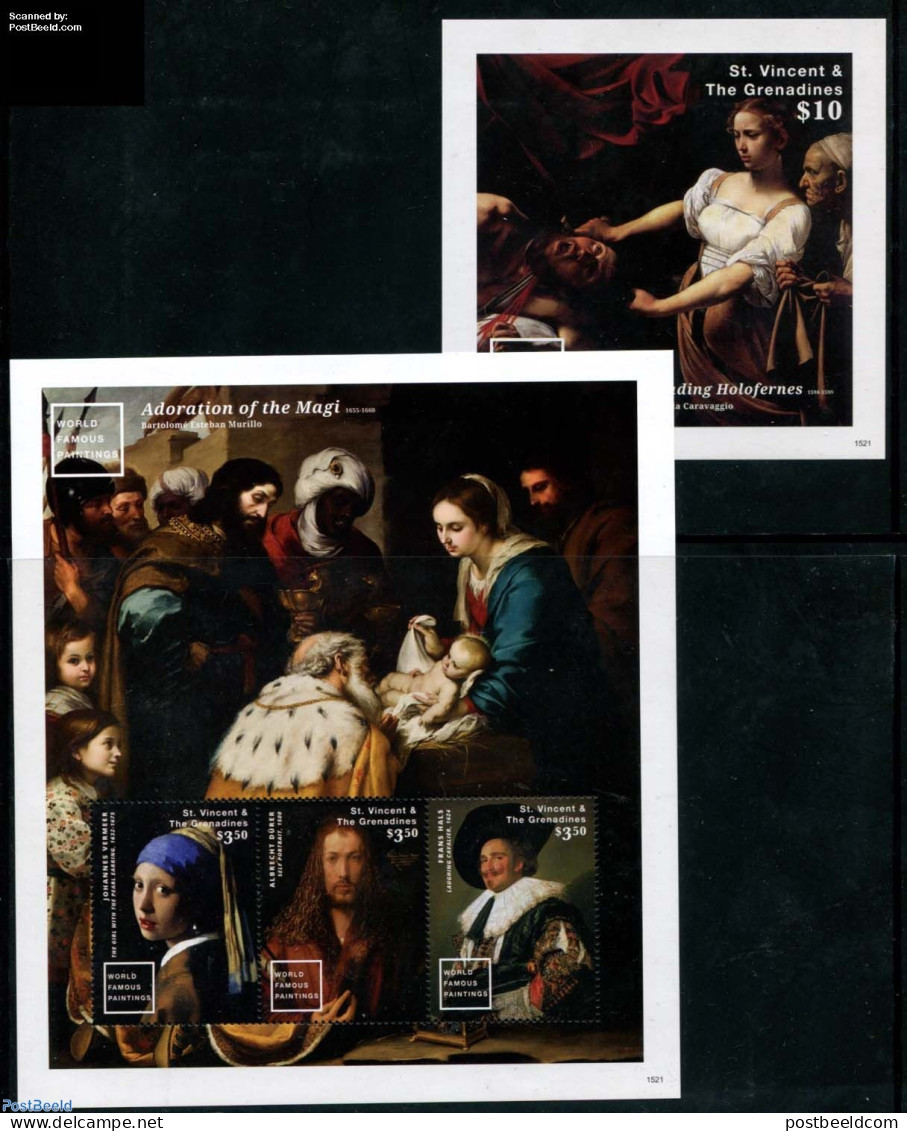 Saint Vincent 2015 World Famous Paintings 2 S/s, Mint NH, History - Netherlands & Dutch - Art - Dürer, Albrecht - Pai.. - Geographie