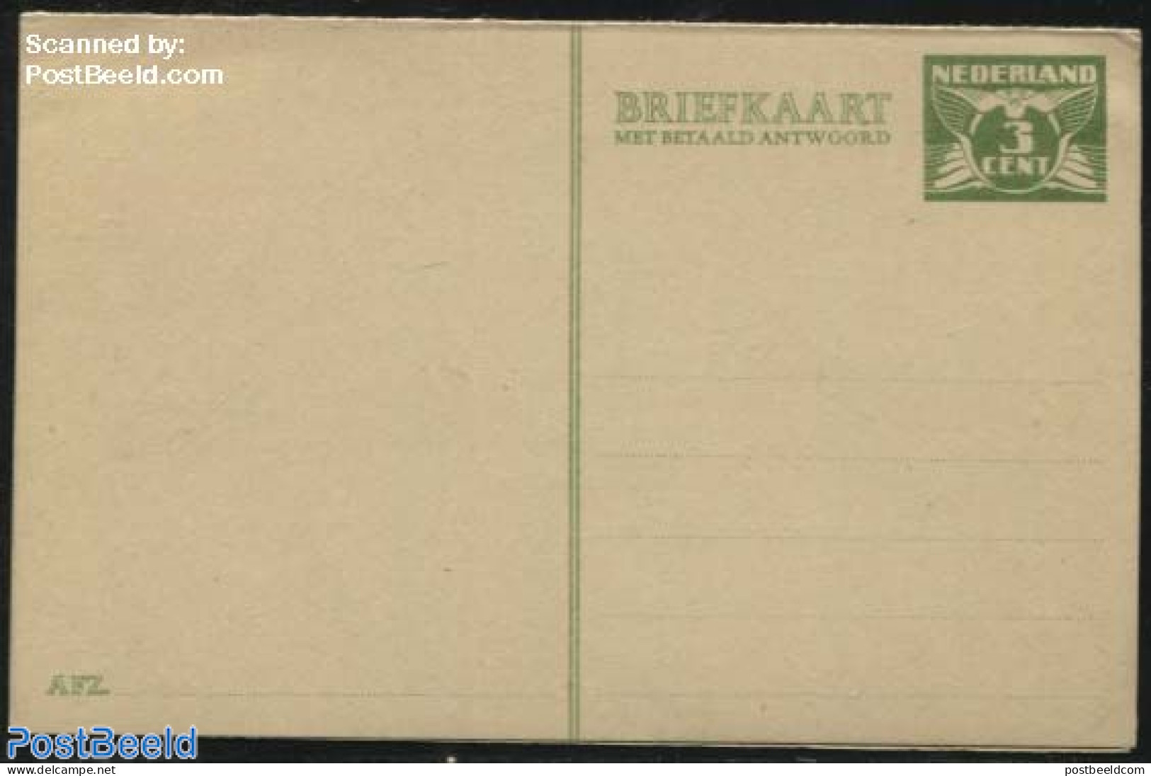 Netherlands 1928 Reply Paid Postcard 3+3c, Unused Postal Stationary - Cartas & Documentos
