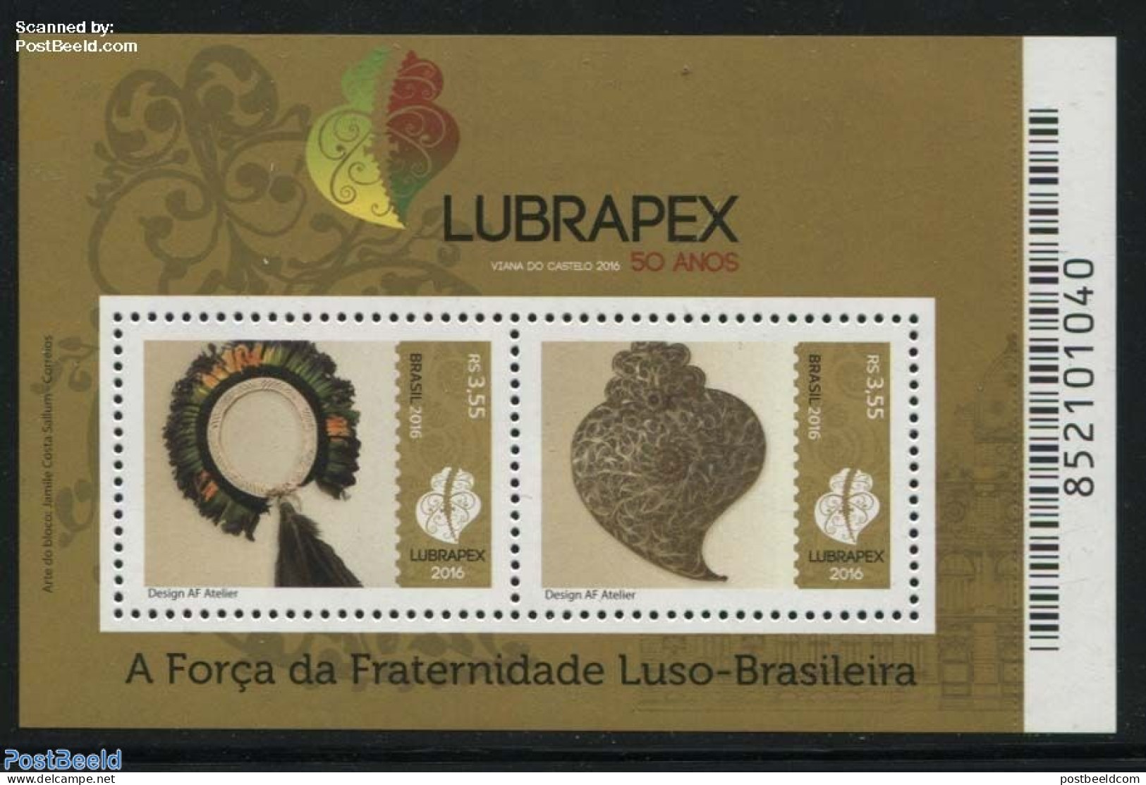 Brazil 2016 Lubrapex 50 Years S/s, Mint NH, Various - Philately - Joint Issues - Art - Art & Antique Objects - Ongebruikt