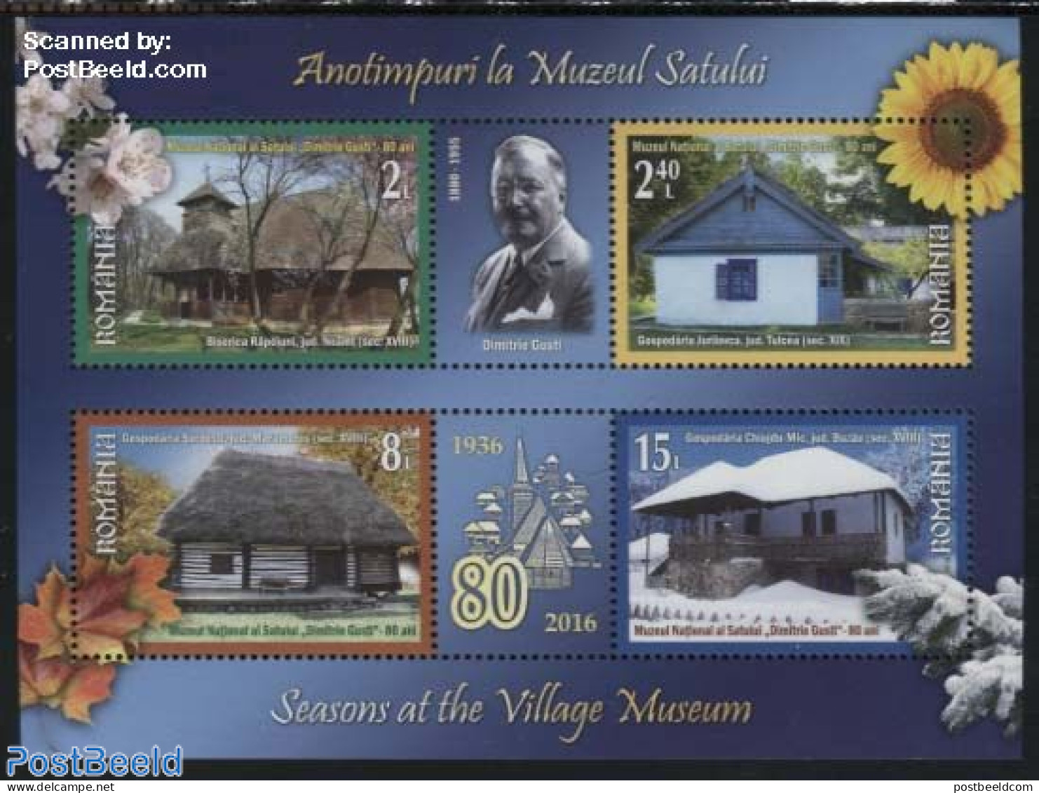 Romania 2016 Seasons At The Village Museum S/s, Mint NH, Nature - Religion - Flowers & Plants - Churches, Temples, Mos.. - Unused Stamps