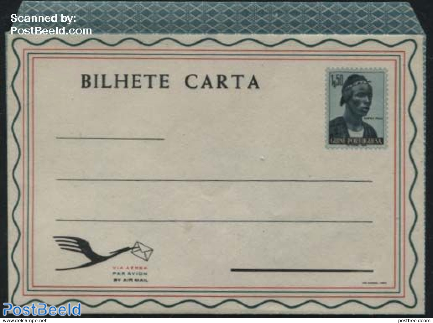 Portugese Guinea 1953 Aerogramme 1.50, Unused Postal Stationary - Guinea Portoghese