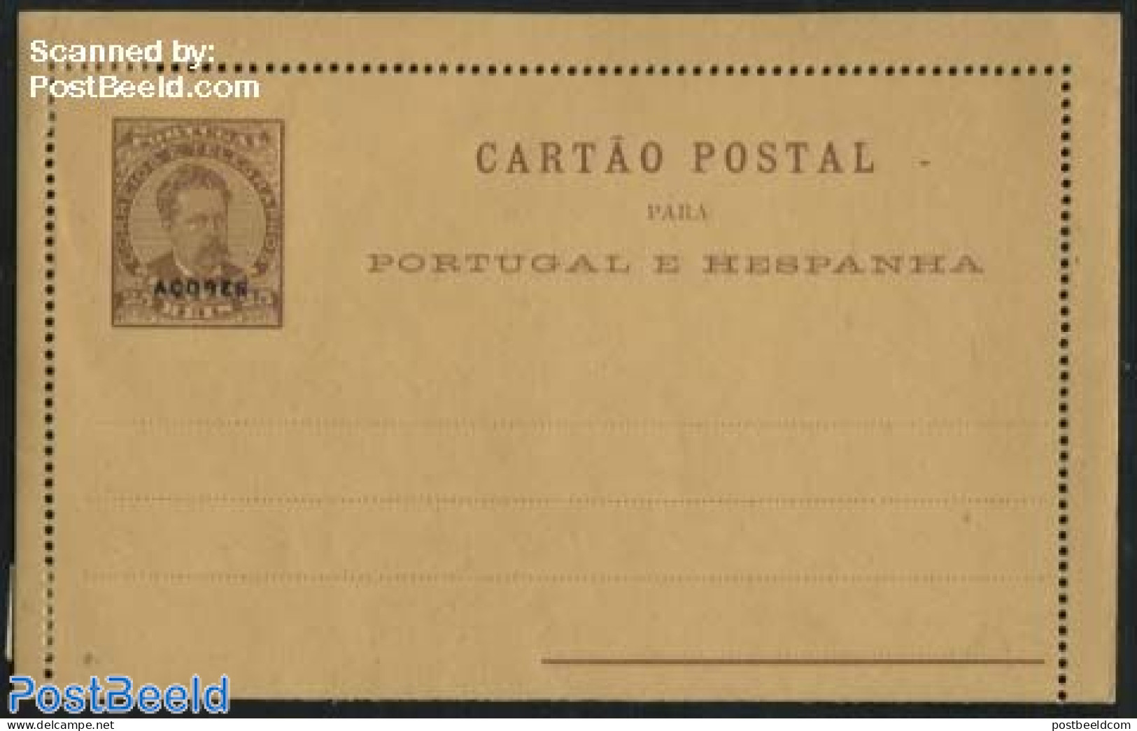 Azores 1887 Card Letter 25R, Unused Postal Stationary - Azoren