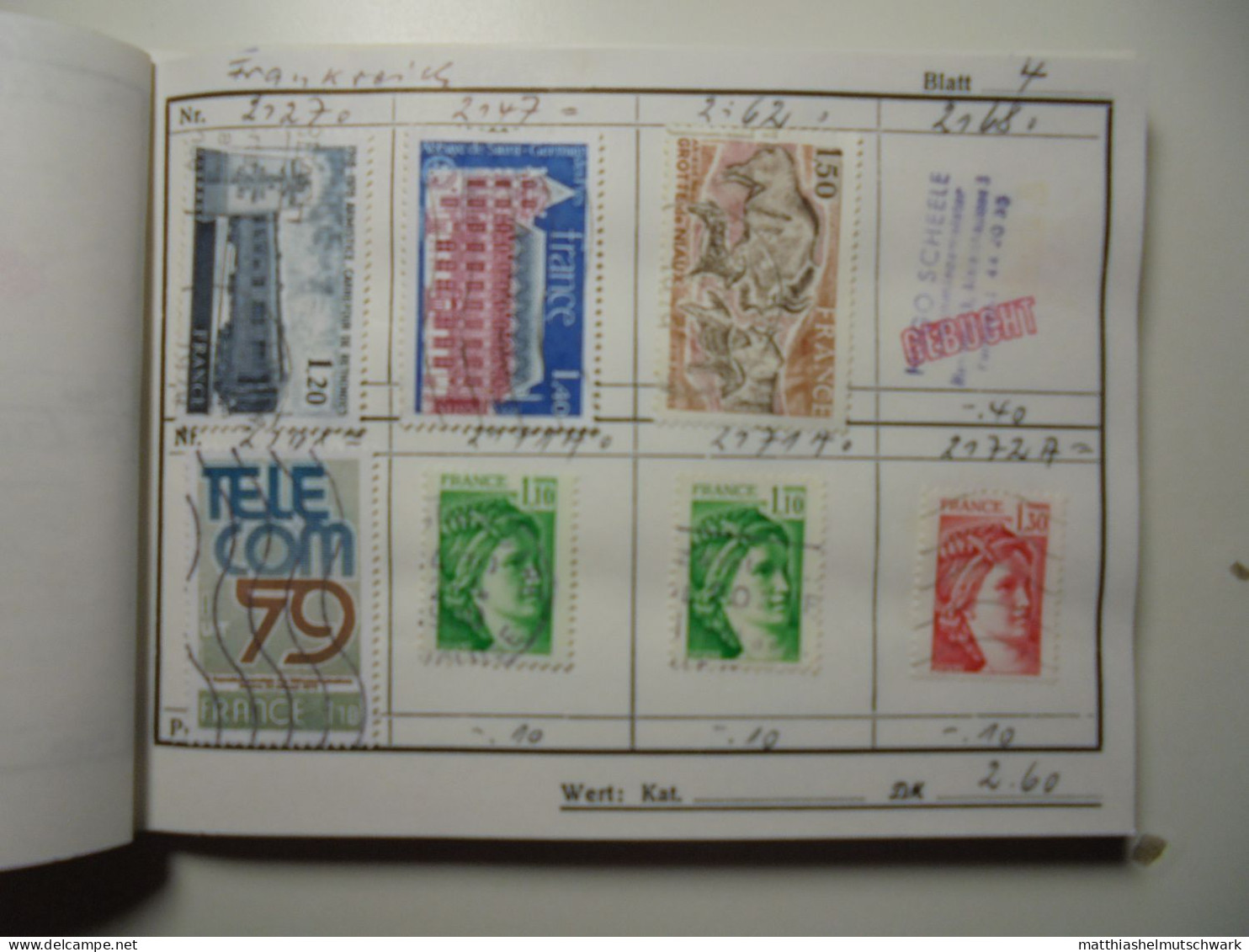 Auswahlheft Nr. 446 32 Blätter 179 Briefmarken Xx Frankreich 1973-1989/Mi Nr. 1842-2755, Unvollständig E - Collections