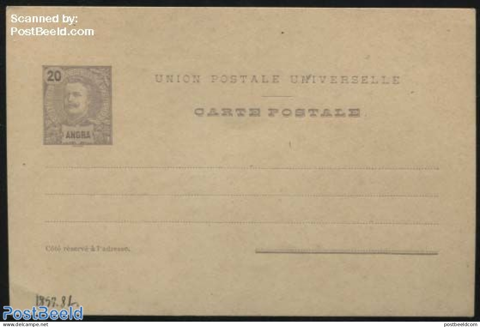 Azores 1897 Postcard 20R, Unused Postal Stationary - Azores