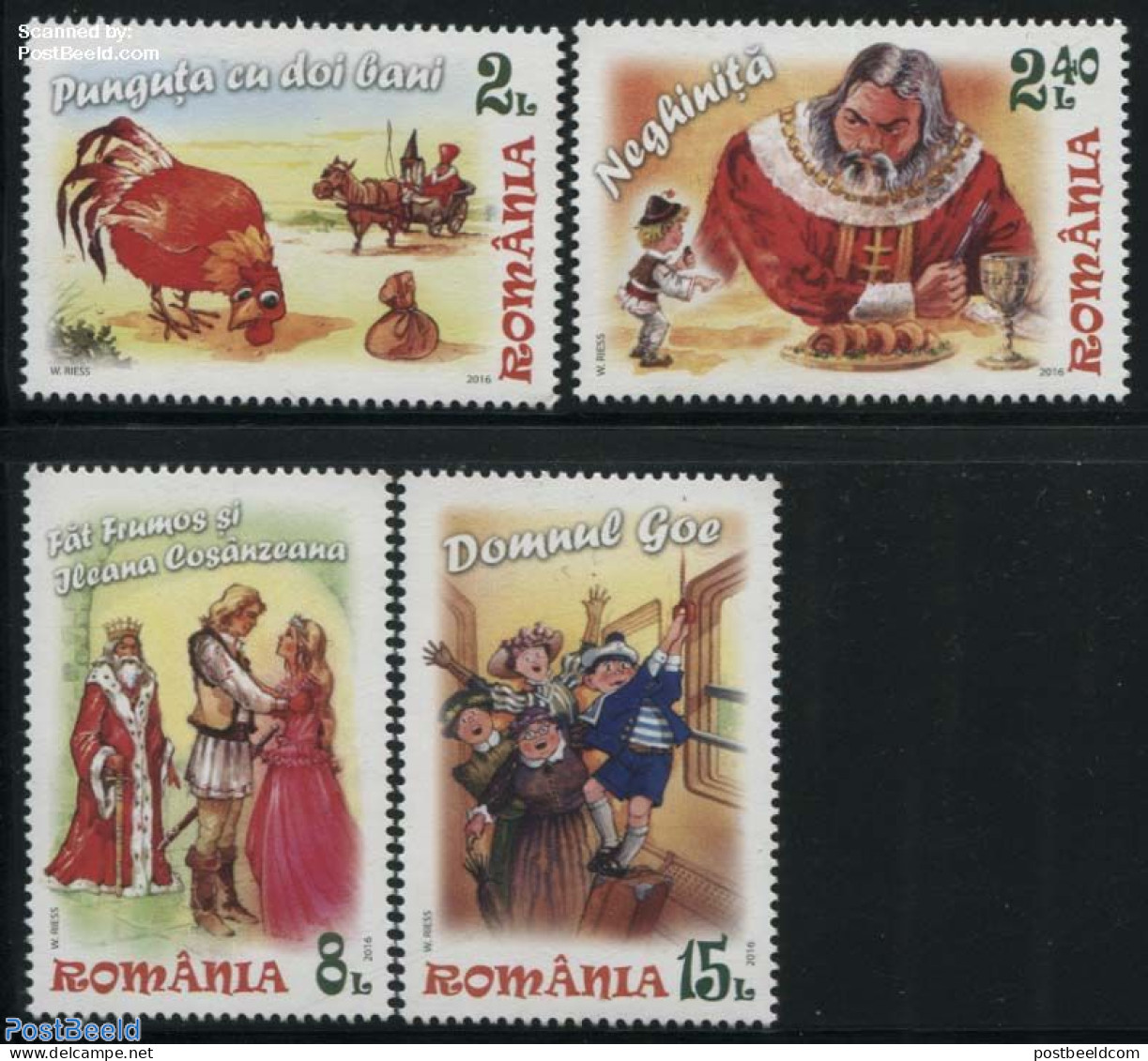 Romania 2016 Childhood Characters 4v, Mint NH, History - Nature - Kings & Queens (Royalty) - Birds - Poultry - Art - C.. - Ongebruikt