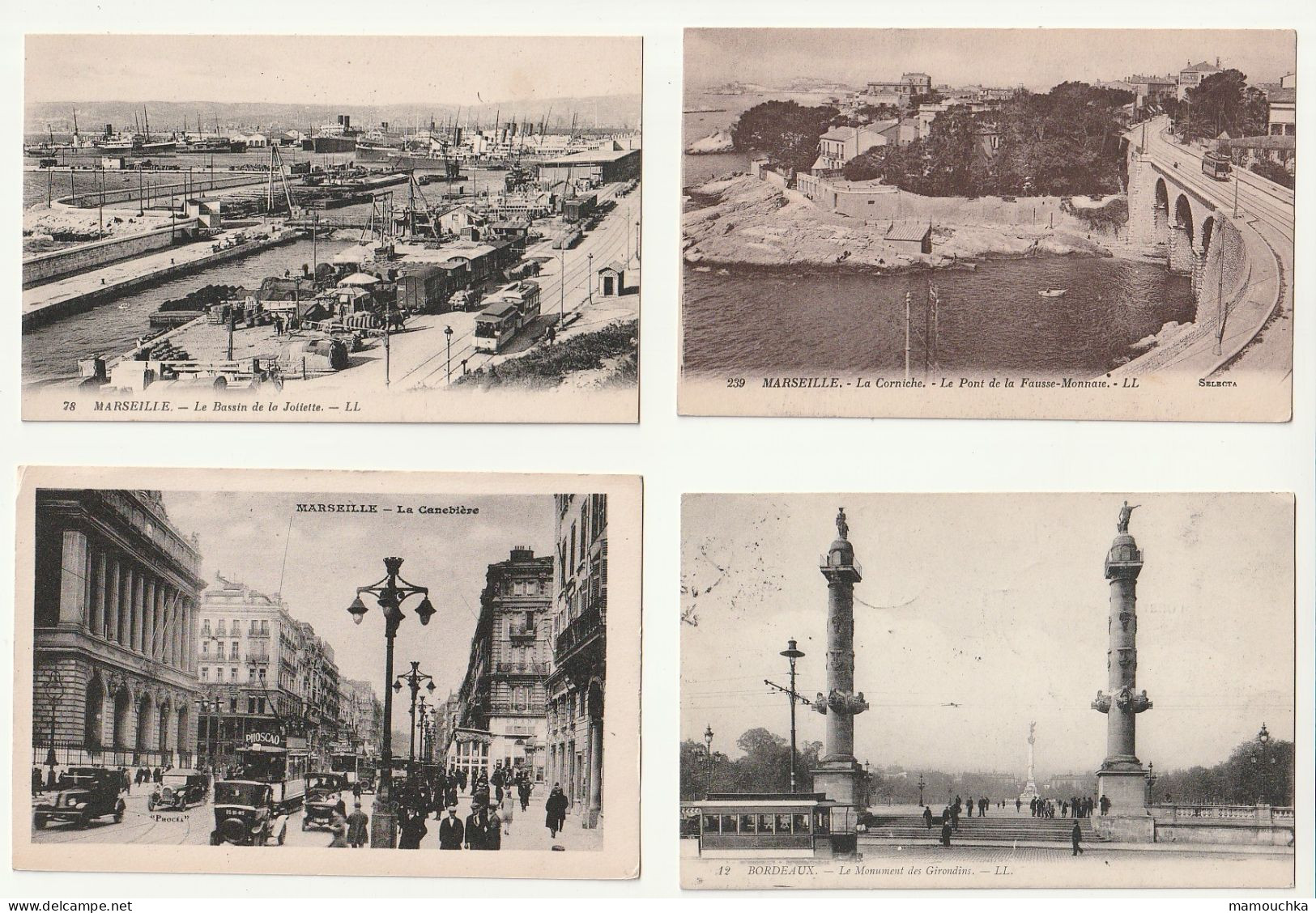 Lot 10 Anciennes Cartes Marseille France Avec Tram - Tram